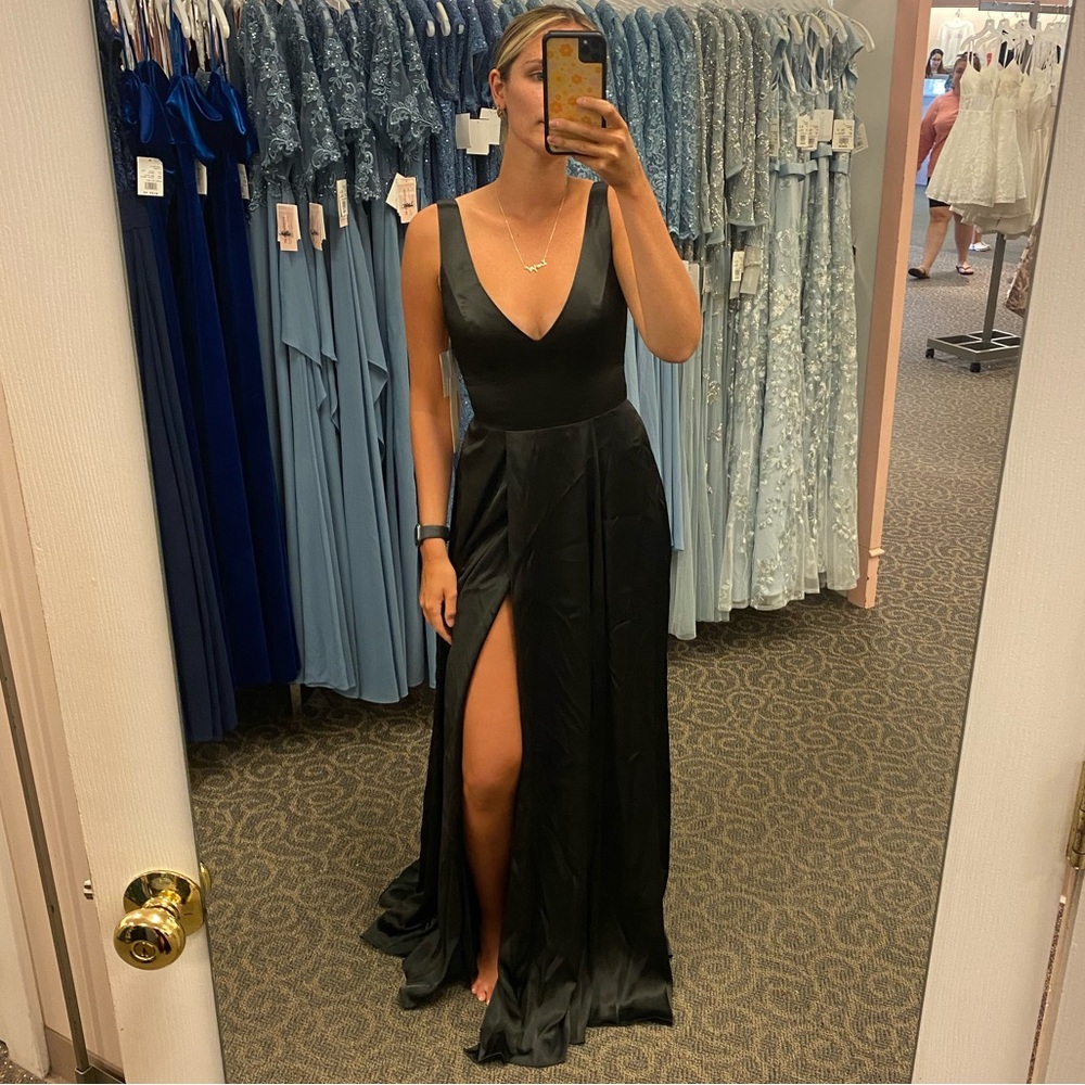 Satin Black Bridesmaid dress